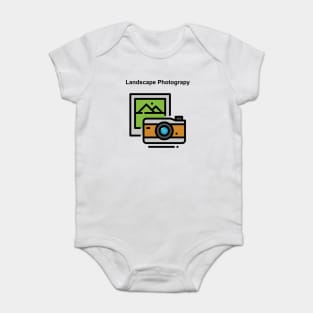 A colorful graphic of landscape photography Baby Bodysuit